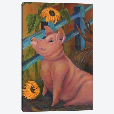 The Better Life Pig Canvas Print #DBB52} by Debbie McCulley Canvas Print