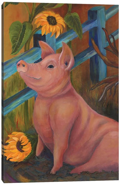The Better Life Pig Canvas Art Print - Debbie McCulley