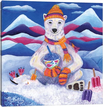 Chillin Canvas Art Print - Polar Bear Art
