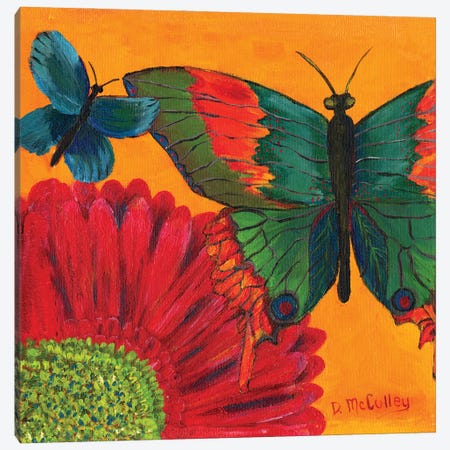 Papillon Jaune Canvas Print #DBB63} by Debbie McCulley Canvas Art