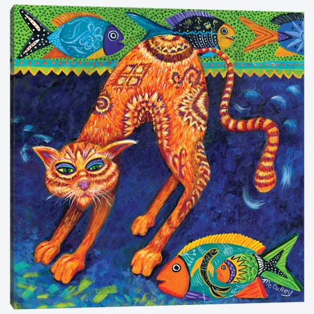 Scaredy Cat Canvas Print #DBB64} by Debbie McCulley Canvas Art Print