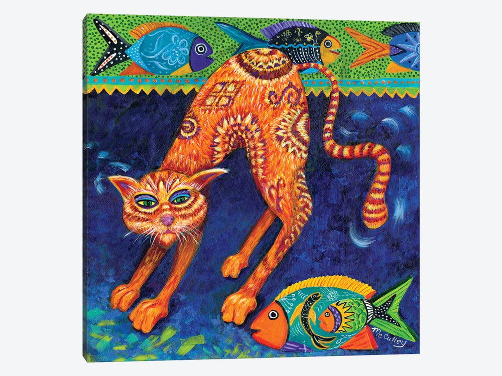 Scaredy Cat by Debbie McCulley 1-piece Canvas Art