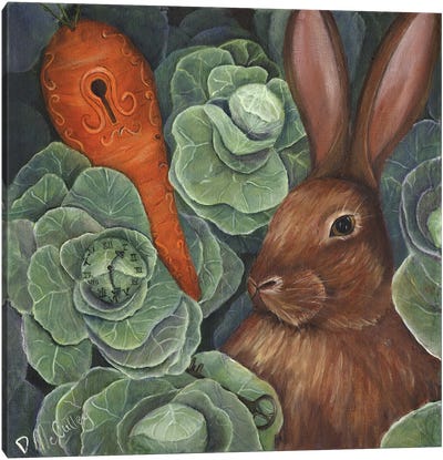 Secrets Of The Garden Rabbit Canvas Art Print - Debbie McCulley