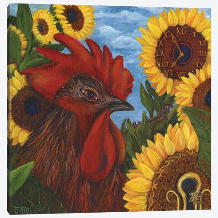 Secrets Of The Garden Rooster Canvas Print #DBB68} by Debbie McCulley Canvas Art