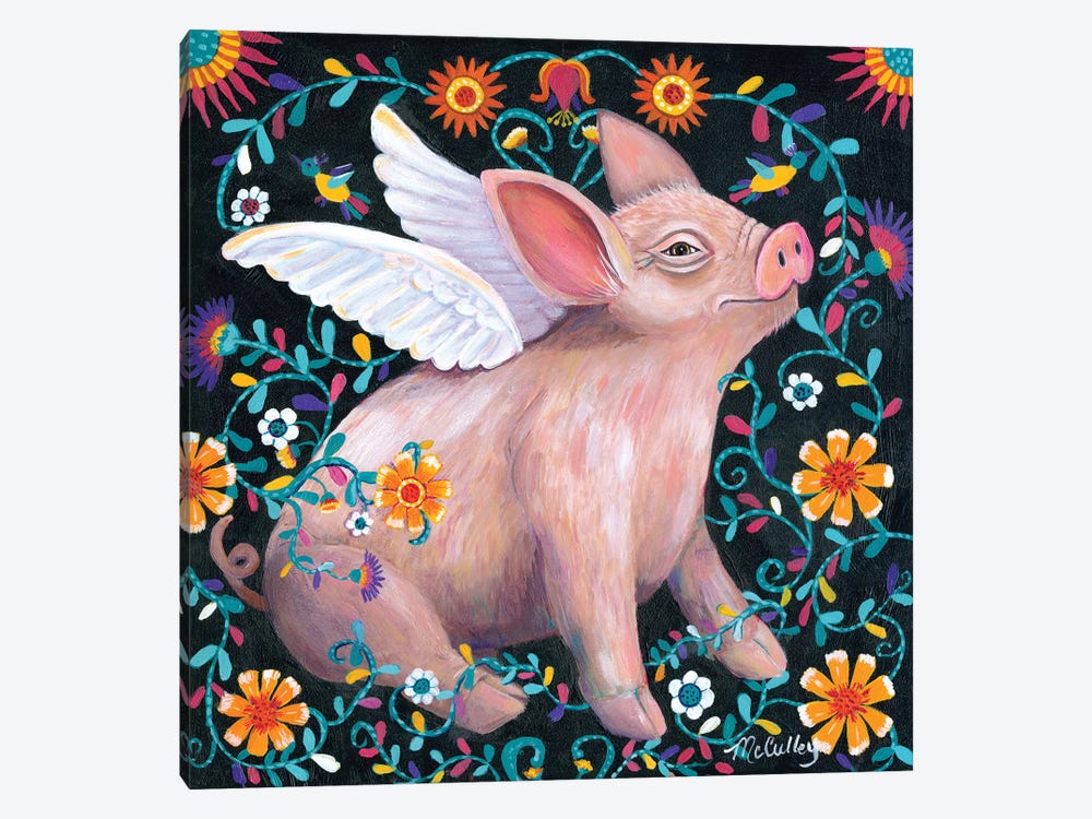 Swine Flew by Debbie McCulley 1-piece Art Print