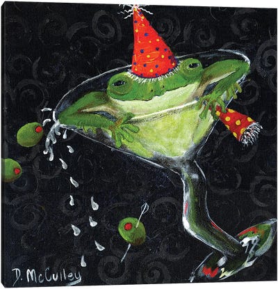 Toadally In The Glass Canvas Art Print - Debbie McCulley