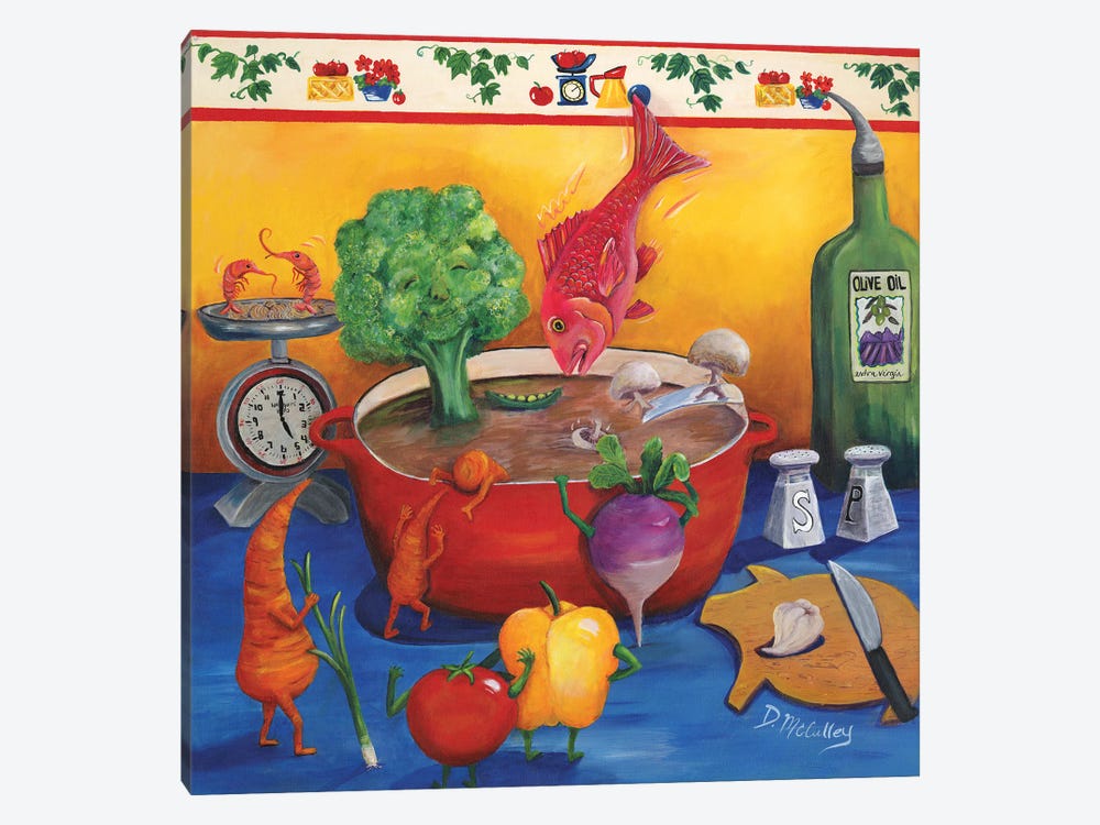 Souper Snapper And The Stew Crew by Debbie McCulley 1-piece Canvas Wall Art