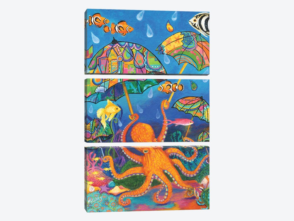 My Octopus's Garden In The Shade by Debbie McCulley 3-piece Art Print