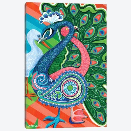 Paisley Peacock And The Pips Canvas Print #DBB87} by Debbie McCulley Art Print