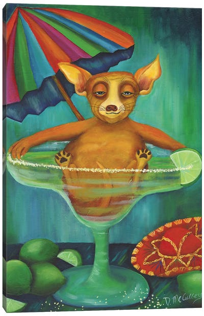 Party Animals Aye Chihuahua Canvas Art Print - Debbie McCulley