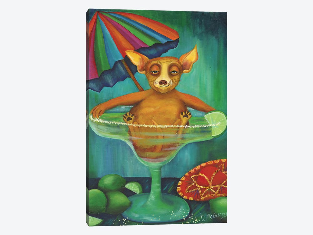 Party Animals Aye Chihuahua by Debbie McCulley 1-piece Canvas Artwork