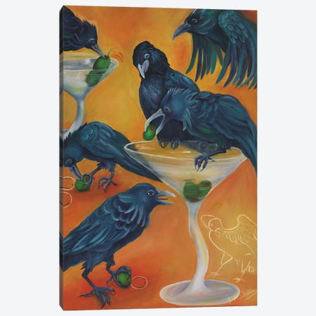 Party Animals Murder Of Crows Canvas Print #DBB90} by Debbie McCulley Art Print