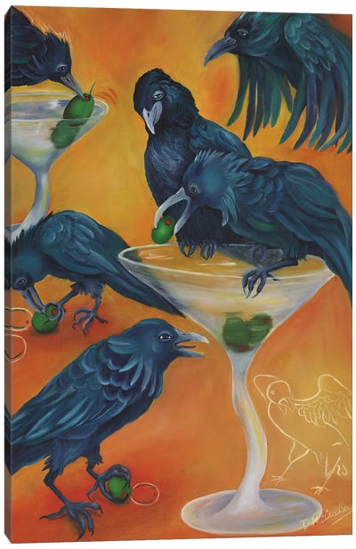 Party Animals Murder Of Crows Canvas Art Print - Crow Art