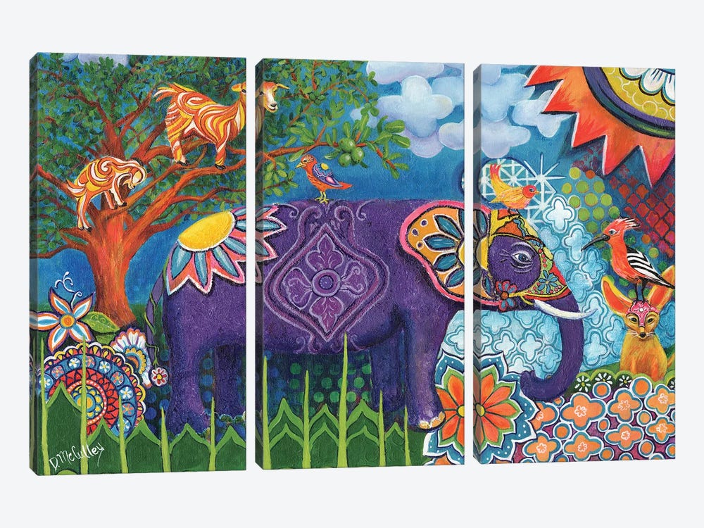The Elephant In My Room by Debbie McCulley 3-piece Canvas Wall Art
