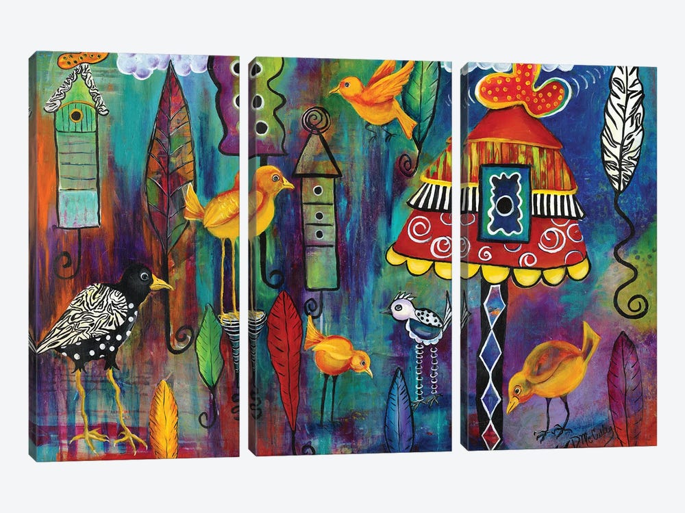 House Hunting by Debbie McCulley 3-piece Canvas Print