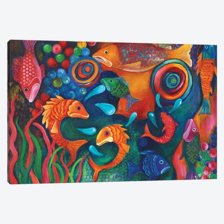 Something's Fishy Canvas Print #DBB94} by Debbie McCulley Canvas Wall Art