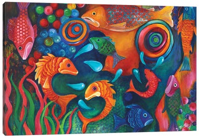 Something's Fishy Canvas Art Print - Debbie McCulley