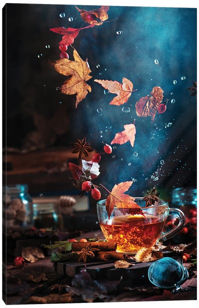 Briar Tea With Autumn Swirl Canvas Art Print - Dina Belenko