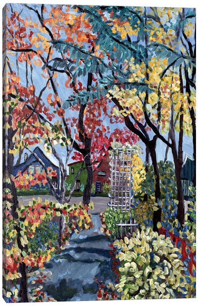 Fall On Brooklyn Street Canvas Art Print - Portland Art