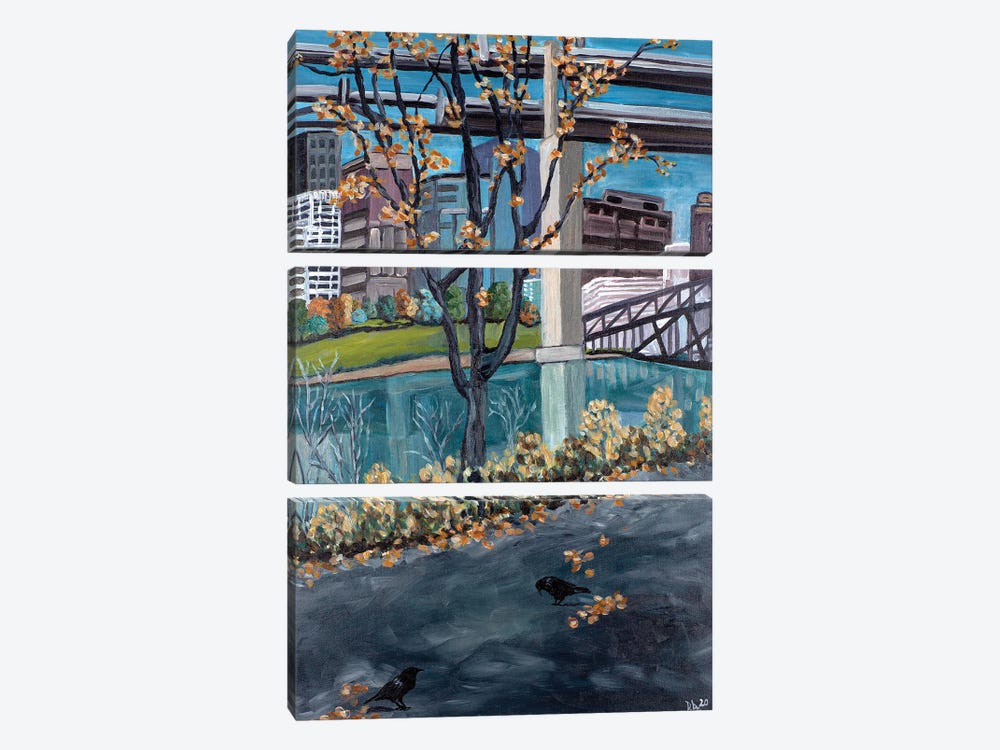 Portland Waterfront by Deborah Eve Alastra 3-piece Canvas Art Print