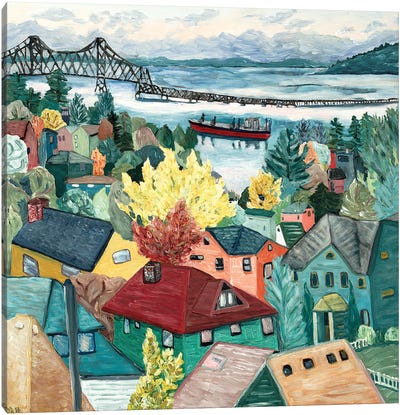 Astoria View Canvas Art Print - Oregon Art