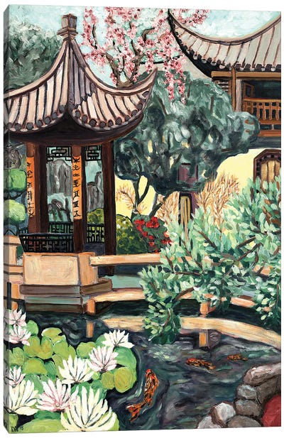 Lansu Garden Canvas Art Print - Cherry Blossom Art