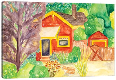 Red House Canvas Art Print - Deborah Eve Alastra