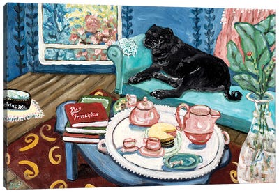 Pug Principles Canvas Art Print - Tea Art