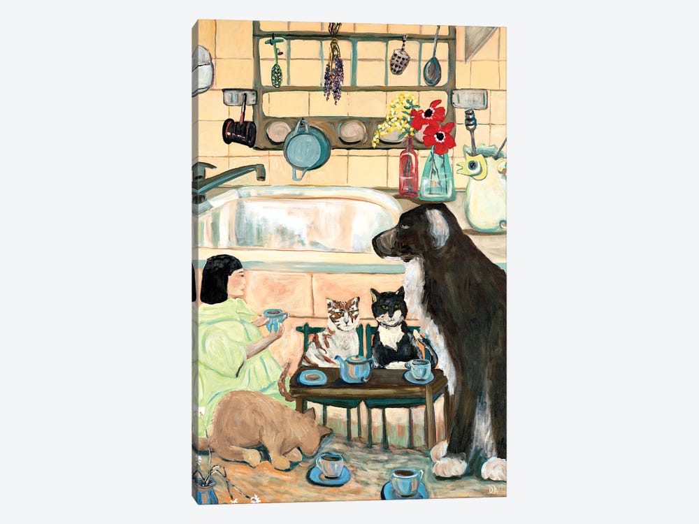 Antique Tea Party by Deborah Eve Alastra 1-piece Canvas Artwork
