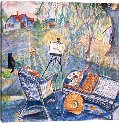 Outdoor Studio Canvas Art Print - Current Day Impressionism Art