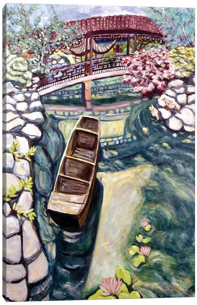 Lansu Canoe Canvas Art Print - Rowboat Art