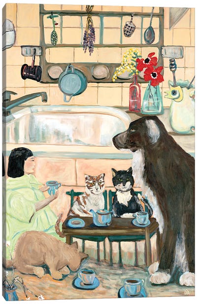 New Antique Tea Canvas Art Print - Pet Mom