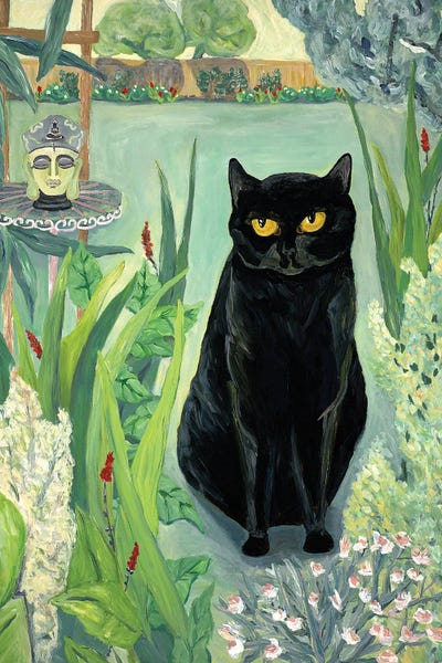 Black Cats: Garden Buddha by Deborah Eve Alastra