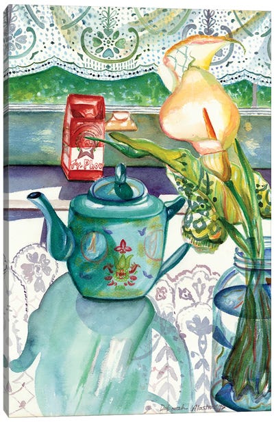 Reflections On Lace Canvas Art Print - Tea Art