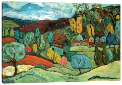 Village Fall Canvas Art Print - Deborah Eve Alastra