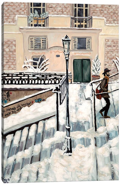 Montmartre Snow Canvas Art Print - Deborah Eve Alastra