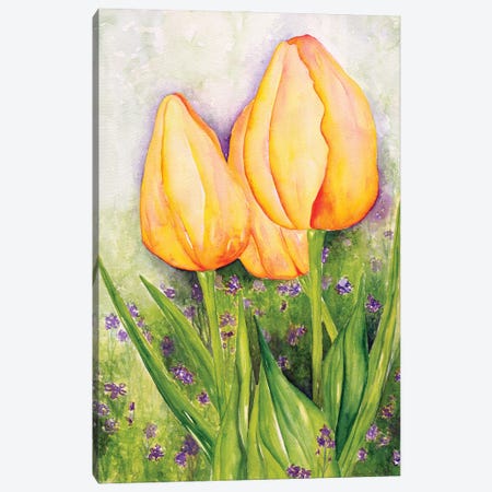Yellow Tulips Canvas Print #DBH56} by Deborah Eve Alastra Canvas Artwork