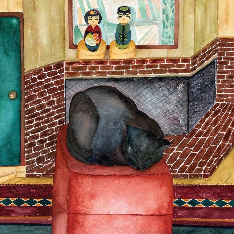 Red Stool by Deborah Eve Alastra wall art