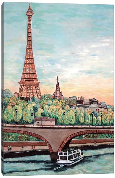 Eiffel Tower View Canvas Art Print - Deborah Eve Alastra