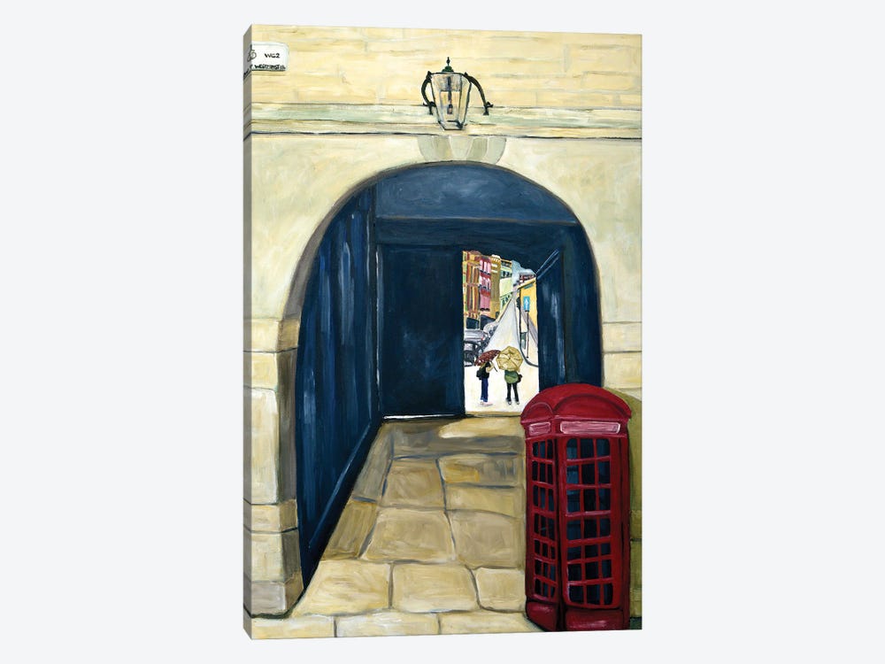 Red Phone Booth by Deborah Eve Alastra 1-piece Canvas Artwork