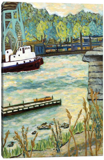 Under St. Johns Bridge Canvas Art Print - Deborah Eve Alastra