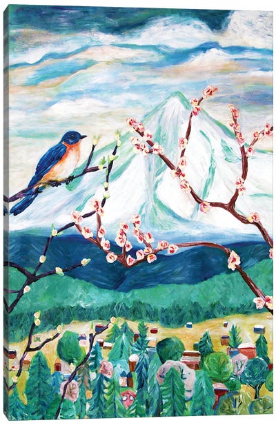 Signs Of Spring Canvas Art Print - Cherry Blossom Art