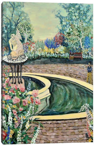 Queen's Garden Canvas Art Print - Fountain Art