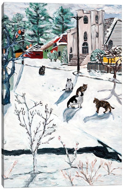 Cats On 67th Canvas Art Print - Deborah Eve Alastra