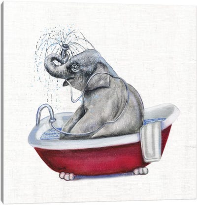 Bathing Beauty II Canvas Art Print - Bathroom Humor Art