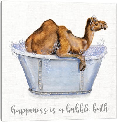 Bubble Bath Canvas Art Print - Camel Art