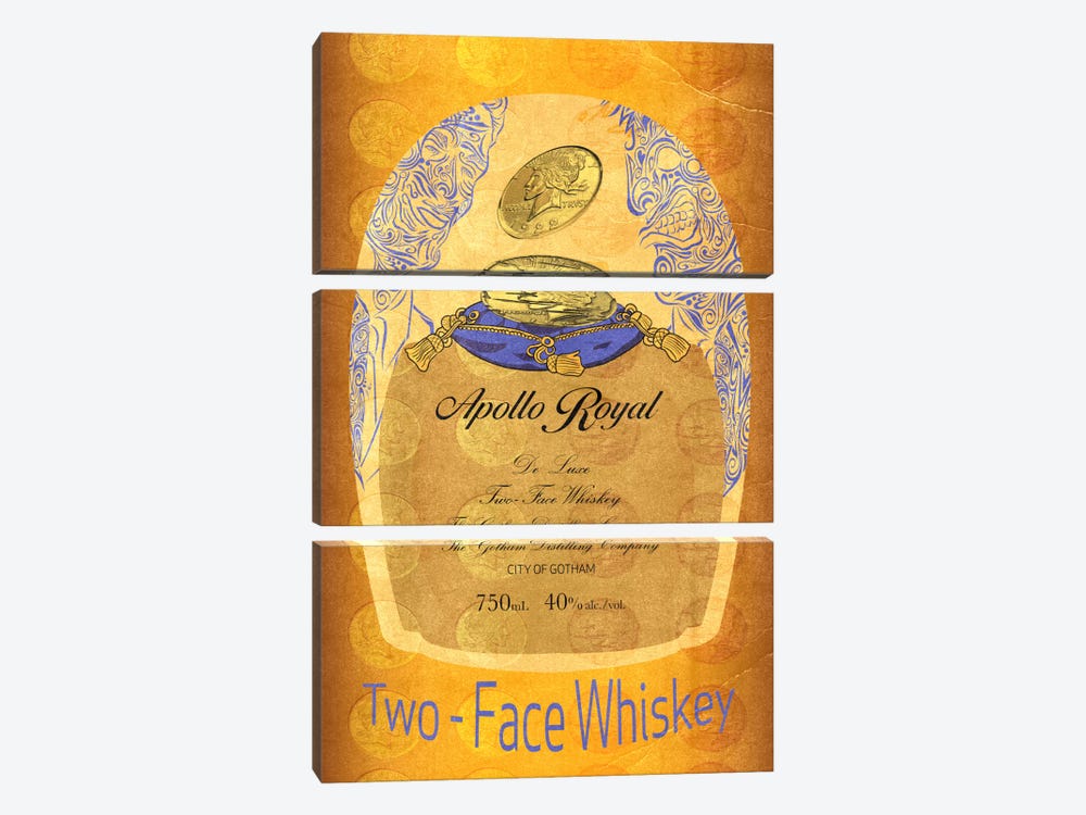 Two - Face Whiskey by 5by5collective 3-piece Art Print