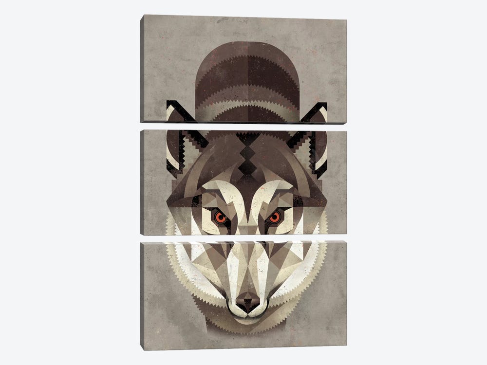 Wolf by Dieter Braun 3-piece Canvas Art
