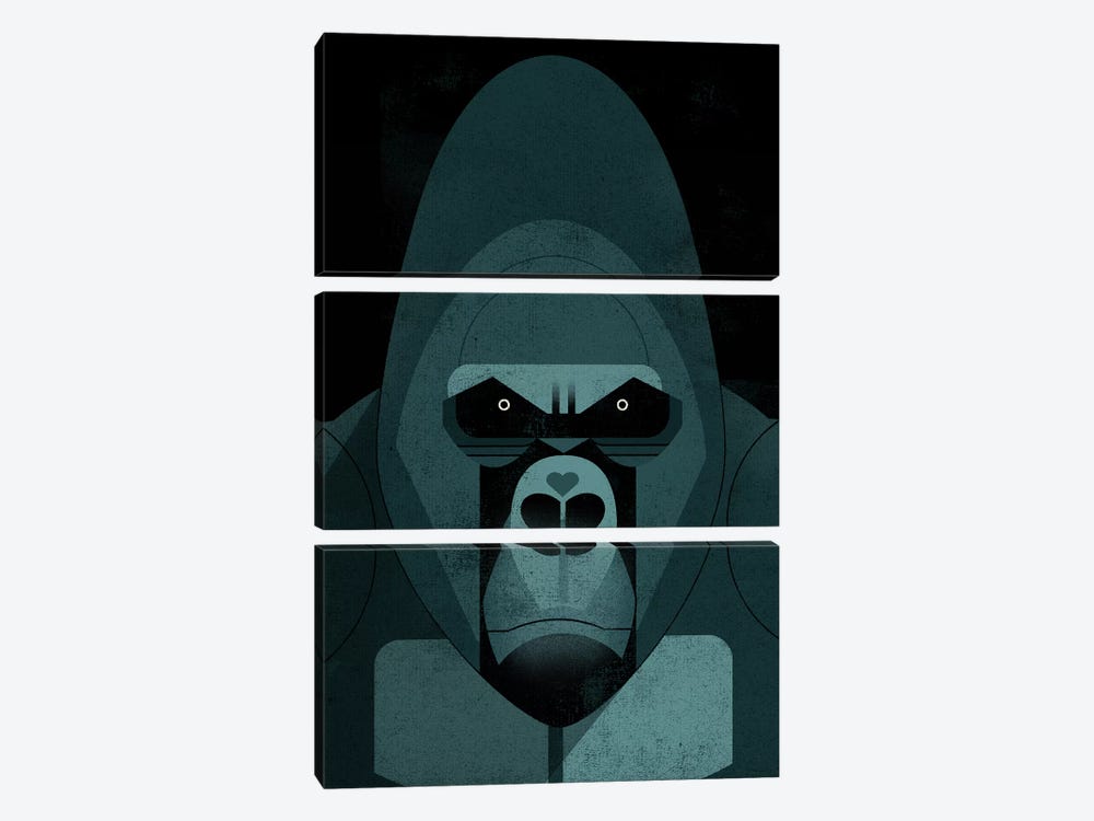 Gorilla by Dieter Braun 3-piece Canvas Wall Art