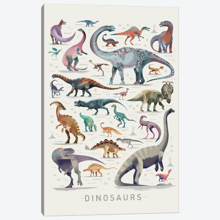 Dinosaurs I Canvas Print #DBR41} by Dieter Braun Canvas Artwork